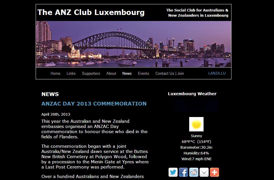 anz club website design screen-capture
