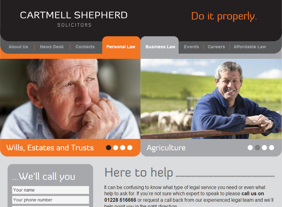 Solicitors site - WordPress website design